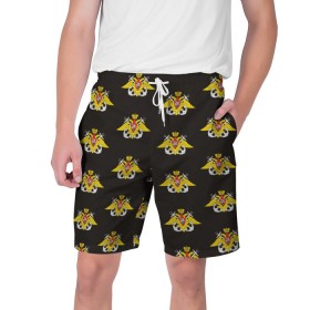 Мужские шорты 3D с принтом ВМФ лого в Тюмени,  полиэстер 100% | прямой крой, два кармана без застежек по бокам. Мягкая трикотажная резинка на поясе, внутри которой широкие завязки. Длина чуть выше колен | 