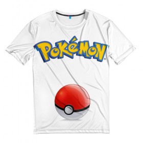 Мужская футболка 3D с принтом Pokemon Go в Тюмени, 100% полиэфир | прямой крой, круглый вырез горловины, длина до линии бедер | pokemon go | пикачу | покебол. | покемоны
