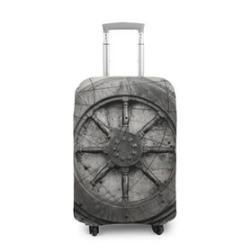 Чехол для чемодана 3D с принтом Штурвал в Тюмени, 86% полиэфир, 14% спандекс | двустороннее нанесение принта, прорези для ручек и колес | вмф | карта | корабль | море | новая | океан | серая | штурвал