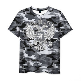 Мужская футболка 3D с принтом Городской камуфляж Россия в Тюмени, 100% полиэфир | прямой крой, круглый вырез горловины, длина до линии бедер | 23 февраля | армия | камуфляж | россия | рф