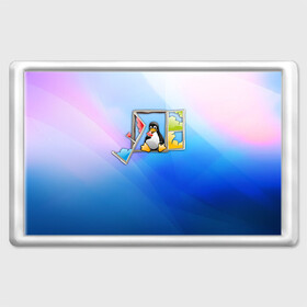 Магнит 45*70 с принтом Linux в Тюмени, Пластик | Размер: 78*52 мм; Размер печати: 70*45 | Тематика изображения на принте: день программиста | код | подарок | праздник | программист