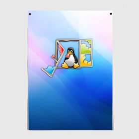 Постер с принтом Linux в Тюмени, 100% бумага
 | бумага, плотность 150 мг. Матовая, но за счет высокого коэффициента гладкости имеет небольшой блеск и дает на свету блики, но в отличии от глянцевой бумаги не покрыта лаком | день программиста | код | подарок | праздник | программист