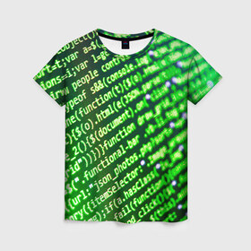 Женская футболка 3D с принтом Программирование 4 в Тюмени, 100% полиэфир ( синтетическое хлопкоподобное полотно) | прямой крой, круглый вырез горловины, длина до линии бедер | день программиста | код | подарок | праздник | программист