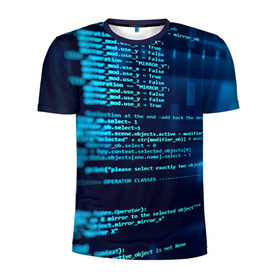 Мужская футболка 3D спортивная с принтом Программирование 6 в Тюмени, 100% полиэстер с улучшенными характеристиками | приталенный силуэт, круглая горловина, широкие плечи, сужается к линии бедра | день программиста | код | подарок | праздник | программист