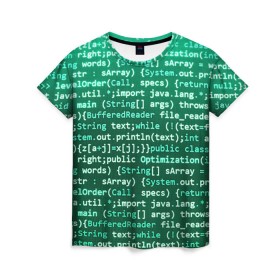 Женская футболка 3D с принтом Программирование 8 в Тюмени, 100% полиэфир ( синтетическое хлопкоподобное полотно) | прямой крой, круглый вырез горловины, длина до линии бедер | день программиста | код | подарок | праздник | программист