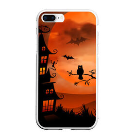 Чехол для iPhone 7Plus/8 Plus матовый с принтом Halloween в Тюмени, Силикон | Область печати: задняя сторона чехла, без боковых панелей | пейзаж | тыква | хэллоуин