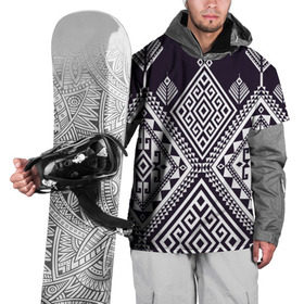 Накидка на куртку 3D с принтом Мильфлер в Тюмени, 100% полиэстер |  | Тематика изображения на принте: геометрия | орнамент | черно белый | этно