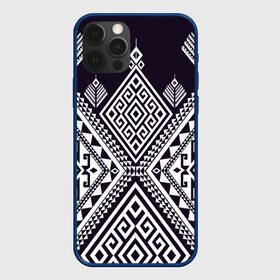 Чехол для iPhone 12 Pro с принтом Мильфлер в Тюмени, силикон | область печати: задняя сторона чехла, без боковых панелей | геометрия | орнамент | черно белый | этно
