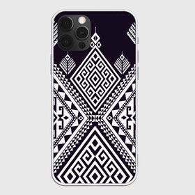 Чехол для iPhone 12 Pro Max с принтом Мильфлер в Тюмени, Силикон |  | Тематика изображения на принте: геометрия | орнамент | черно белый | этно