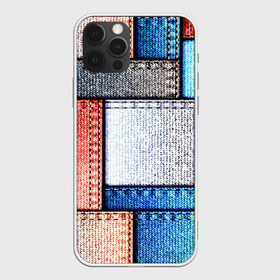 Чехол для iPhone 12 Pro Max с принтом Джинсовый стиль в Тюмени, Силикон |  | заплатки | разноцветный | текстура | ткань