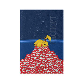 Обложка для паспорта матовая кожа с принтом Pokemon GO в Тюмени, натуральная матовая кожа | размер 19,3 х 13,7 см; прозрачные пластиковые крепления | pikachu | pokeball | pokemon go | доллар | золото | игра | пикачу | покебол | покемон
