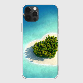 Чехол для iPhone 12 Pro Max с принтом Остров в Тюмени, Силикон |  | вода | дерево | лето | море | океан | остров | пальмы | песок | сердечко | сердце | синий