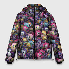 Мужская зимняя куртка 3D с принтом My Little Pony Персонажи в Тюмени, верх — 100% полиэстер; подкладка — 100% полиэстер; утеплитель — 100% полиэстер | длина ниже бедра, свободный силуэт Оверсайз. Есть воротник-стойка, отстегивающийся капюшон и ветрозащитная планка. 

Боковые карманы с листочкой на кнопках и внутренний карман на молнии. | Тематика изображения на принте: stickerbombing