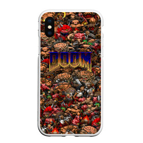 Чехол для iPhone XS Max матовый с принтом Doom Все монстры (pixel art) в Тюмени, Силикон | Область печати: задняя сторона чехла, без боковых панелей | 