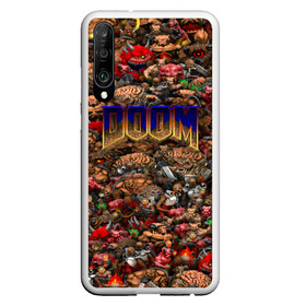 Чехол для Honor P30 с принтом Doom Все монстры (pixel art) в Тюмени, Силикон | Область печати: задняя сторона чехла, без боковых панелей | 