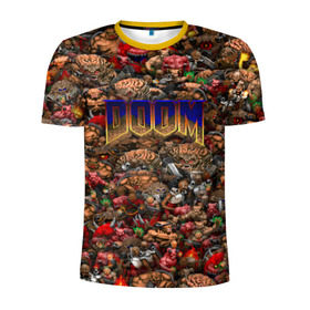Мужская футболка 3D спортивная с принтом Doom. Все монстры (pixel art) в Тюмени, 100% полиэстер с улучшенными характеристиками | приталенный силуэт, круглая горловина, широкие плечи, сужается к линии бедра | Тематика изображения на принте: 