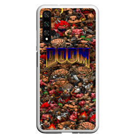 Чехол для Honor 20 с принтом Doom Все монстры (pixel art) в Тюмени, Силикон | Область печати: задняя сторона чехла, без боковых панелей | 