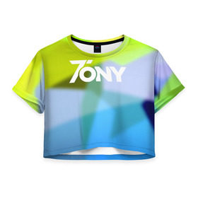 Женская футболка 3D укороченная с принтом TonyCreative 9 в Тюмени, 100% полиэстер | круглая горловина, длина футболки до линии талии, рукава с отворотами | minecraft | teamcrtv | tony | tony creative | tonycreative | yotube | блоггер | блогер | майнкрафт | тони | тони креатив | ютуб | ютьюб