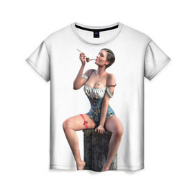 Женская футболка 3D с принтом Novigrad Hooker в Тюмени, 100% полиэфир ( синтетическое хлопкоподобное полотно) | прямой крой, круглый вырез горловины, длина до линии бедер | gaming | the witcher | witcher | yennefer | ведьмак | геральт | йеннифер | йеннифэр