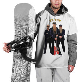 Накидка на куртку 3D с принтом ZZ TOP в Тюмени, 100% полиэстер |  | blues | rock | zz top | блюз | зизи топ | музыка | рок