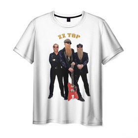 Мужская футболка 3D с принтом ZZ TOP в Тюмени, 100% полиэфир | прямой крой, круглый вырез горловины, длина до линии бедер | Тематика изображения на принте: blues | rock | zz top | блюз | зизи топ | музыка | рок