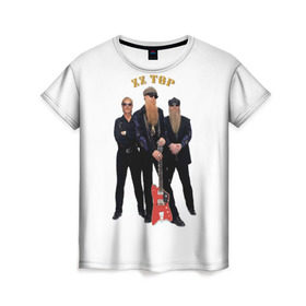 Женская футболка 3D с принтом ZZ TOP в Тюмени, 100% полиэфир ( синтетическое хлопкоподобное полотно) | прямой крой, круглый вырез горловины, длина до линии бедер | blues | rock | zz top | блюз | зизи топ | музыка | рок