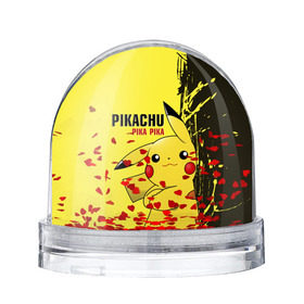 Снежный шар с принтом Pikachu Pika Pika в Тюмени, Пластик | Изображение внутри шара печатается на глянцевой фотобумаге с двух сторон | go | pikachu | pokemon | го | пика | пикачу | покемон