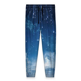Женские брюки 3D с принтом Звездное небо в Тюмени, полиэстер 100% | прямой крой, два кармана без застежек по бокам, с мягкой трикотажной резинкой на поясе и по низу штанин. В поясе для дополнительного комфорта — широкие завязки | вселенная | галактика | звезды | небо | ночь