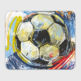 Коврик прямоугольный с принтом Рисованный футбольный мяч в Тюмени, натуральный каучук | размер 230 х 185 мм; запечатка лицевой стороны | Тематика изображения на принте: игра | мяч | разводы | спорт | футбол | футбольный