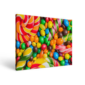 Холст прямоугольный с принтом Сладкоежка в Тюмени, 100% ПВХ |  | Тематика изображения на принте: вкуснотища | вкусняшки | глазурь | жевачка | карамель | карамельки | конфетки | конфеты | леденец | мармеладки | сахар | сладости