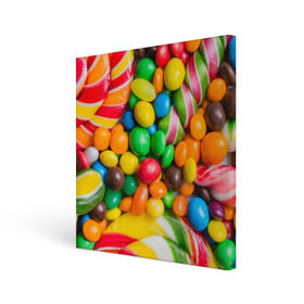 Холст квадратный с принтом Сладкоежка в Тюмени, 100% ПВХ |  | Тематика изображения на принте: вкуснотища | вкусняшки | глазурь | жевачка | карамель | карамельки | конфетки | конфеты | леденец | мармеладки | сахар | сладости