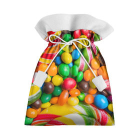 Подарочный 3D мешок с принтом Сладкоежка в Тюмени, 100% полиэстер | Размер: 29*39 см | вкуснотища | вкусняшки | глазурь | жевачка | карамель | карамельки | конфетки | конфеты | леденец | мармеладки | сахар | сладости