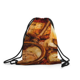 Рюкзак-мешок 3D с принтом В поисках приключений в Тюмени, 100% полиэстер | плотность ткани — 200 г/м2, размер — 35 х 45 см; лямки — толстые шнурки, застежка на шнуровке, без карманов и подкладки | карта | приключения | путешественник