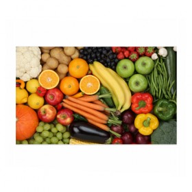 Бумага для упаковки 3D с принтом Овощи и фрукты в Тюмени, пластик и полированная сталь | круглая форма, металлическое крепление в виде кольца | апельсин | баклажан | банан | картофель | клубника | кукуруза | морковь | овощи | перец | фрукты | яблоки