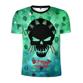 Мужская футболка 3D спортивная с принтом Suicide Squad Slipkno в Тюмени, 100% полиэстер с улучшенными характеристиками | приталенный силуэт, круглая горловина, широкие плечи, сужается к линии бедра | Тематика изображения на принте: 