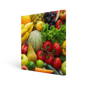 Холст квадратный с принтом Богатый урожай в Тюмени, 100% ПВХ |  | Тематика изображения на принте: апельсин | баклажан | банан | богатый урожай | виноград | горох | еда | кабачок | капуста | картофель | лимон | морковь | овощи | огурец | перец | персик | помидор | слива | сочные плоды | томат | тыква
