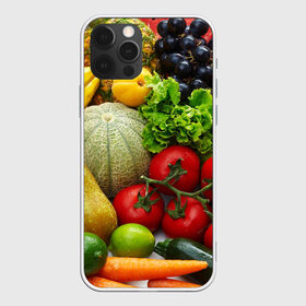 Чехол для iPhone 12 Pro Max с принтом Богатый урожай в Тюмени, Силикон |  | апельсин | баклажан | банан | богатый урожай | виноград | горох | еда | кабачок | капуста | картофель | лимон | морковь | овощи | огурец | перец | персик | помидор | слива | сочные плоды | томат | тыква