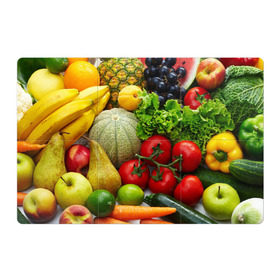 Магнитный плакат 3Х2 с принтом Богатый урожай в Тюмени, Полимерный материал с магнитным слоем | 6 деталей размером 9*9 см | апельсин | баклажан | банан | богатый урожай | виноград | горох | еда | кабачок | капуста | картофель | лимон | морковь | овощи | огурец | перец | персик | помидор | слива | сочные плоды | томат | тыква