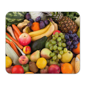 Коврик прямоугольный с принтом Спелые фрукты в Тюмени, натуральный каучук | размер 230 х 185 мм; запечатка лицевой стороны | ананас | арбуз | банан | богатый урожай | виноград | горох | груша | еда | капуста | картофель | лук | морковь | овощи | огурец | перец | персик | слива | сочные плоды | томат | фасоль | фрукты | яблоко