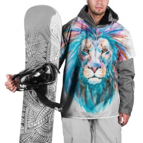 Накидка на куртку 3D с принтом Живописный лев в Тюмени, 100% полиэстер |  | lion | грива | дикая кошка | добыча | животное | зверь | искусство | картина | клыки | когти | король джунглей | лев | макет | мясо | набросок | портрет | хищник | царь зверей | эскиз