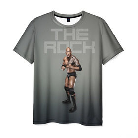 Мужская футболка 3D с принтом The Rock WWE в Тюмени, 100% полиэфир | прямой крой, круглый вырез горловины, длина до линии бедер | dwayne johnson | the rock | wwe | рестлинг | спорт