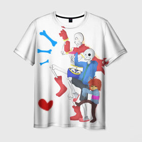 Мужская футболка 3D с принтом Undertale в Тюмени, 100% полиэфир | прямой крой, круглый вырез горловины, длина до линии бедер | Тематика изображения на принте: 