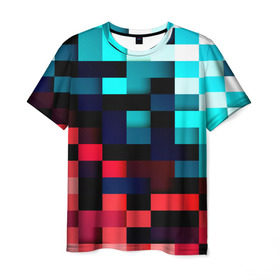 Мужская футболка 3D с принтом Pixel Color в Тюмени, 100% полиэфир | прямой крой, круглый вырез горловины, длина до линии бедер | 