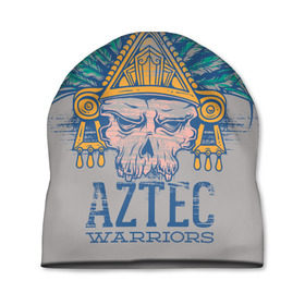 Шапка 3D с принтом Aztec Warriors в Тюмени, 100% полиэстер | универсальный размер, печать по всей поверхности изделия | античный | ацтеки | гранж | живопись | культура | майя | орнамент | ретро | старинный | элемент