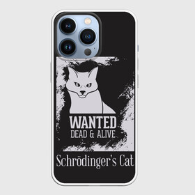 Чехол для iPhone 13 Pro с принтом Wanted Cat в Тюмени,  |  | Тематика изображения на принте: белое | котик | кошка | надписи | новинки | прикольные | рисунок | черное