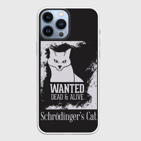 Чехол для iPhone 13 Pro Max с принтом Wanted Cat в Тюмени,  |  | Тематика изображения на принте: белое | котик | кошка | надписи | новинки | прикольные | рисунок | черное