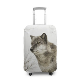 Чехол для чемодана 3D с принтом Волк во весь рост в Тюмени, 86% полиэфир, 14% спандекс | двустороннее нанесение принта, прорези для ручек и колес | волк | хищник