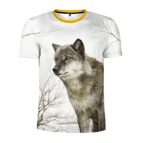 Мужская футболка 3D спортивная с принтом Волк во весь рост в Тюмени, 100% полиэстер с улучшенными характеристиками | приталенный силуэт, круглая горловина, широкие плечи, сужается к линии бедра | волк | хищник