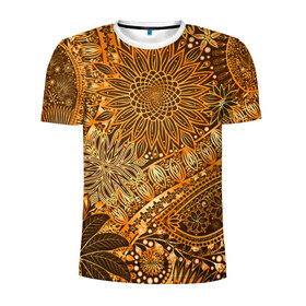 Мужская футболка 3D спортивная с принтом Коллекция Edition в Тюмени, 100% полиэстер с улучшенными характеристиками | приталенный силуэт, круглая горловина, широкие плечи, сужается к линии бедра | винтаж | воздушный | индийские | кружева | новинки | узор | цветок | цветочный | этнические