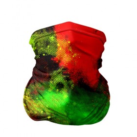 Бандана-труба 3D с принтом Потертость красок в Тюмени, 100% полиэстер, ткань с особыми свойствами — Activecool | плотность 150‒180 г/м2; хорошо тянется, но сохраняет форму | пятна | разноцветный | яркий